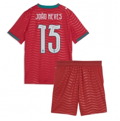 Strój piłkarski Portugalia Joao Neves #15 Koszulka Podstawowej dziecięce MŚ 2026 Krótki Rękaw (+ Krótkie spodenki)