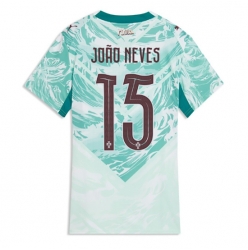 Strój piłkarski Portugalia Joao Neves #15 Koszulka Wyjazdowej damskie MŚ 2026 Krótki Rękaw