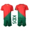 Strój piłkarski Portugalia Koszulka Podstawowej dziecięce MŚ 2022 Krótki Rękaw (+ Krótkie spodenki)