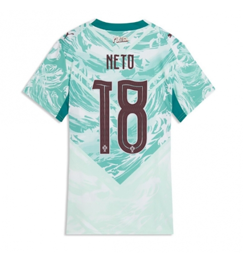 Strój piłkarski Portugalia Pedro Neto #18 Koszulka Wyjazdowej damskie MŚ 2026 Krótki Rękaw Strój piłkarski Portugalia Pedro Neto #18 Koszulka Wyjazdowej damskie MŚ 2026 Krótki Rękaw