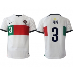 Strój piłkarski Portugalia Pepe #3 Koszulka Wyjazdowej MŚ 2022 Krótki Rękaw