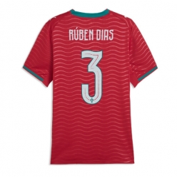 Strój piłkarski Portugalia Ruben Dias #3 Koszulka Podstawowej damskie MŚ 2026 Krótki Rękaw