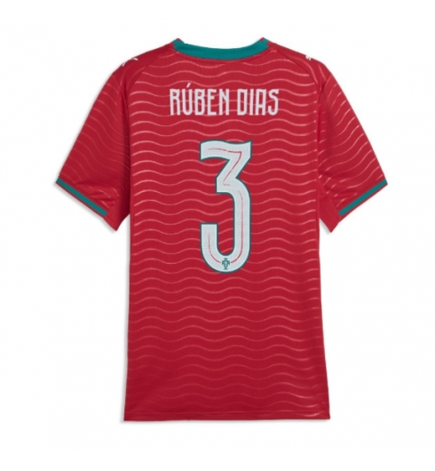 Strój piłkarski Portugalia Ruben Dias #3 Koszulka Podstawowej damskie MŚ 2026 Krótki Rękaw Strój piłkarski Portugalia Ruben Dias #3 Koszulka Podstawowej damskie MŚ 2026 Krótki Rękaw