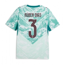 Strój piłkarski Portugalia Ruben Dias #3 Koszulka Wyjazdowej MŚ 2026 Krótki Rękaw