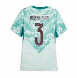 Strój piłkarski Portugalia Ruben Dias #3 Koszulka Wyjazdowej damskie MŚ 2026 Krótki Rękaw