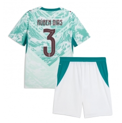 Strój piłkarski Portugalia Ruben Dias #3 Koszulka Wyjazdowej dziecięce MŚ 2026 Krótki Rękaw (+ Krótkie spodenki)