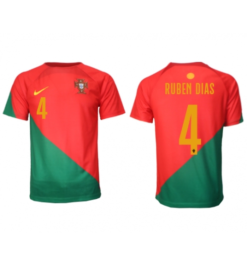 Strój piłkarski Portugalia Ruben Dias #4 Koszulka Podstawowej MŚ 2022 Krótki Rękaw