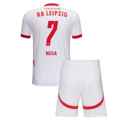 Strój piłkarski RB Leipzig Antonio Nusa #7 Koszulka Podstawowej dziecięce 2024-25 Krótki Rękaw (+ Krótkie spodenki)