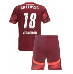 Strój piłkarski RB Leipzig Arthur Vermeeren #18 Koszulka Wyjazdowej dziecięce 2024-25 Krótki Rękaw (+ Krótkie spodenki)