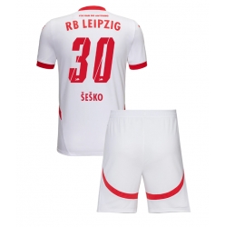 Strój piłkarski RB Leipzig Benjamin Sesko #30 Koszulka Podstawowej dziecięce 2024-25 Krótki Rękaw (+ Krótkie spodenki)
