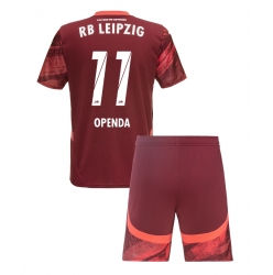 Strój piłkarski RB Leipzig Lois Openda #11 Koszulka Wyjazdowej dziecięce 2024-25 Krótki Rękaw (+ Krótkie spodenki)
