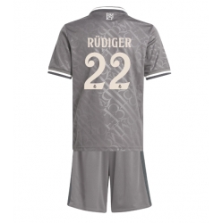 Strój piłkarski Real Madrid Antonio Rudiger #22 Koszulka Trzeciej dziecięce 2024-25 Krótki Rękaw (+ Krótkie spodenki)