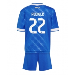 Strój piłkarski Real Madrid Antonio Rudiger #22 Koszulka Trzeciej dziecięce 2025-26 Krótki Rękaw (+ Krótkie spodenki)