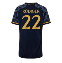 Strój piłkarski Real Madrid Antonio Rudiger #22 Koszulka Wyjazdowej damskie 2023-24 Krótki Rękaw