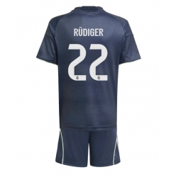 Strój piłkarski Real Madrid Antonio Rudiger #22 Koszulka Wyjazdowej dziecięce 2025-26 Krótki Rękaw (+ Krótkie spodenki)