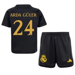 Strój piłkarski Real Madrid Arda Guler #24 Koszulka Trzeciej dziecięce 2023-24 Krótki Rękaw (+ Krótkie spodenki)