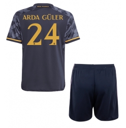 Strój piłkarski Real Madrid Arda Guler #24 Koszulka Wyjazdowej dziecięce 2023-24 Krótki Rękaw (+ Krótkie spodenki)