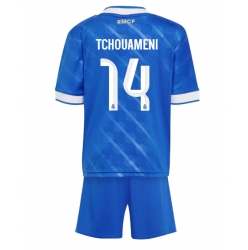 Strój piłkarski Real Madrid Aurelien Tchouameni #14 Koszulka Trzeciej dziecięce 2025-26 Krótki Rękaw (+ Krótkie spodenki)