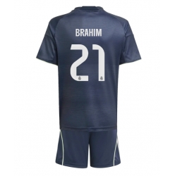 Strój piłkarski Real Madrid Brahim Diaz #21 Koszulka Wyjazdowej dziecięce 2025-26 Krótki Rękaw (+ Krótkie spodenki)