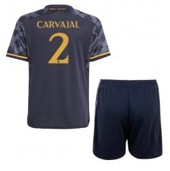 Strój piłkarski Real Madrid Daniel Carvajal #2 Koszulka Wyjazdowej dziecięce 2023-24 Krótki Rękaw (+ Krótkie spodenki)
