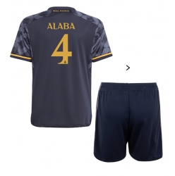 Strój piłkarski Real Madrid David Alaba #4 Koszulka Wyjazdowej dziecięce 2023-24 Krótki Rękaw (+ Krótkie spodenki)