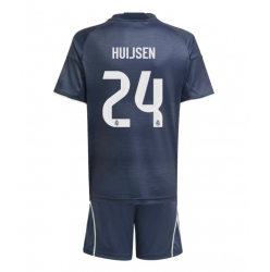 Strój piłkarski Real Madrid Dean Huijsen #24 Koszulka Wyjazdowej dziecięce 2025-26 Krótki Rękaw (+ Krótkie spodenki)
