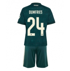 Strój piłkarski Real Madrid Denzel Dumfries #24 Koszulka Wyjazdowej dziecięce 2026-27 Krótki Rękaw (+ Krótkie spodenki)