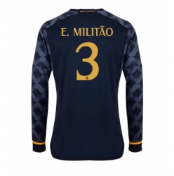 Strój piłkarski Real Madrid Eder Militao #3 Koszulka Wyjazdowej 2023-24 Długi Rękaw