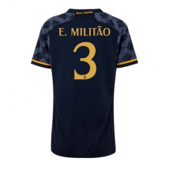 Strój piłkarski Real Madrid Eder Militao #3 Koszulka Wyjazdowej damskie 2023-24 Krótki Rękaw