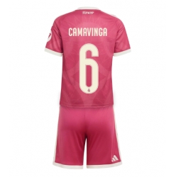 Strój piłkarski Real Madrid Eduardo Camavinga #6 Koszulka Trzeciej dziecięce 2026-27 Krótki Rękaw (+ Krótkie spodenki)