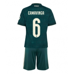 Strój piłkarski Real Madrid Eduardo Camavinga #6 Koszulka Wyjazdowej dziecięce 2026-27 Krótki Rękaw (+ Krótkie spodenki)
