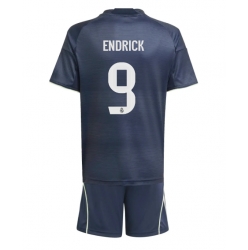 Strój piłkarski Real Madrid Endrick #9 Koszulka Wyjazdowej dziecięce 2025-26 Krótki Rękaw (+ Krótkie spodenki)