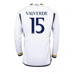 Strój piłkarski Real Madrid Federico Valverde #15 Koszulka Podstawowej 2023-24 Długi Rękaw