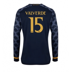 Strój piłkarski Real Madrid Federico Valverde #15 Koszulka Wyjazdowej 2023-24 Długi Rękaw