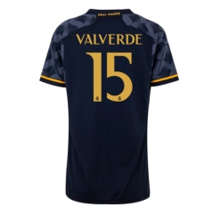Strój piłkarski Real Madrid Federico Valverde #15 Koszulka Wyjazdowej damskie 2023-24 Krótki Rękaw