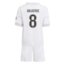 Strój piłkarski Real Madrid Federico Valverde #8 Koszulka Podstawowej dziecięce 2025-26 Krótki Rękaw (+ Krótkie spodenki)