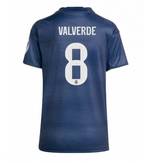 Strój piłkarski Real Madrid Federico Valverde #8 Koszulka Wyjazdowej damskie 2025-26 Krótki Rękaw Strój piłkarski Real Madrid Federico Valverde #8 Koszulka Wyjazdowej damskie 2025-26 Krótki Rękaw