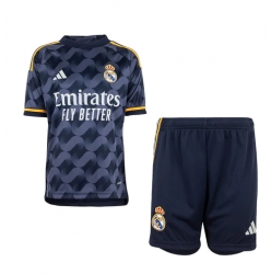 Strój piłkarski Real Madrid Koszulka Wyjazdowej dziecięce 2023-24 Krótki Rękaw (+ Krótkie spodenki)