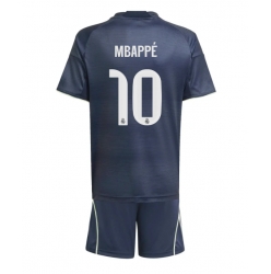 Strój piłkarski Real Madrid Kylian Mbappe #10 Koszulka Wyjazdowej dziecięce 2025-26 Krótki Rękaw (+ Krótkie spodenki)