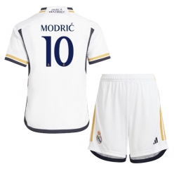 Strój piłkarski Real Madrid Luka Modric #10 Koszulka Podstawowej dziecięce 2023-24 Krótki Rękaw (+ Krótkie spodenki)