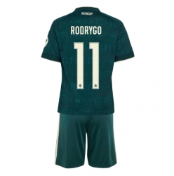 Strój piłkarski Real Madrid Rodrygo Goes #11 Koszulka Wyjazdowej dziecięce 2026-27 Krótki Rękaw (+ Krótkie spodenki)
