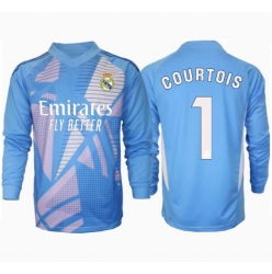 Strój piłkarski Real Madrid Thibaut Courtois #1 Bramkarskie Koszulka Podstawowej 2024-25 Długi Rękaw