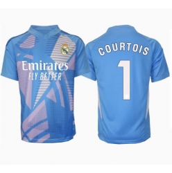 Strój piłkarski Real Madrid Thibaut Courtois #1 Bramkarskie Koszulka Podstawowej 2024-25 Krótki Rękaw