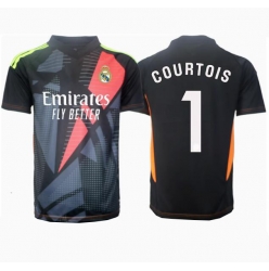 Strój piłkarski Real Madrid Thibaut Courtois #1 Bramkarskie Koszulka Wyjazdowej 2024-25 Krótki Rękaw