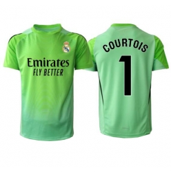 Strój piłkarski Real Madrid Thibaut Courtois #1 Bramkarskie Koszulka Wyjazdowej 2025-26 Krótki Rękaw