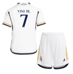 Strój piłkarski Real Madrid Vinicius Junior #7 Koszulka Podstawowej dziecięce 2023-24 Krótki Rękaw (+ Krótkie spodenki)