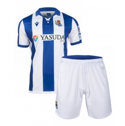 Strój piłkarski Real Sociedad Koszulka Podstawowej dziecięce 2024-25 Krótki Rękaw (+ Krótkie spodenki)