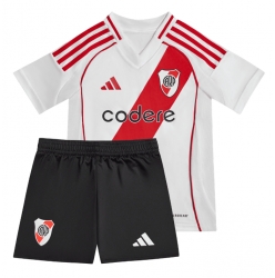 Strój piłkarski River Plate Koszulka Podstawowej dziecięce 2024-25 Krótki Rękaw (+ Krótkie spodenki)