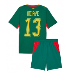 Strój piłkarski Senegal Iliman Ndiaye #13 Koszulka Wyjazdowej dziecięce MŚ 2026 Krótki Rękaw (+ Krótkie spodenki)