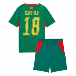 Strój piłkarski Senegal Ismaila Sarr #18 Koszulka Wyjazdowej dziecięce MŚ 2026 Krótki Rękaw (+ Krótkie spodenki)